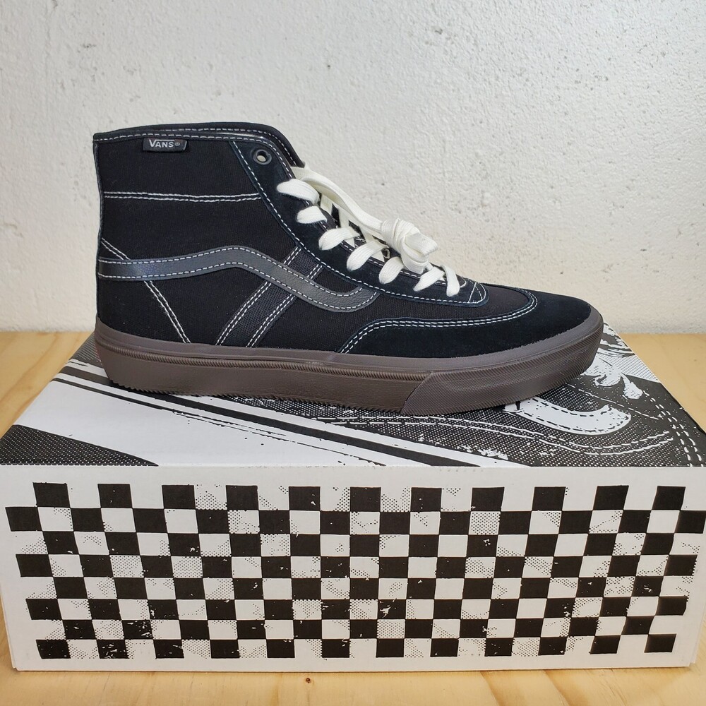 Vans Skate Crockett High Shoes Mens Black Chocolate Canvas Sneaker VN0A2Z3M2IU